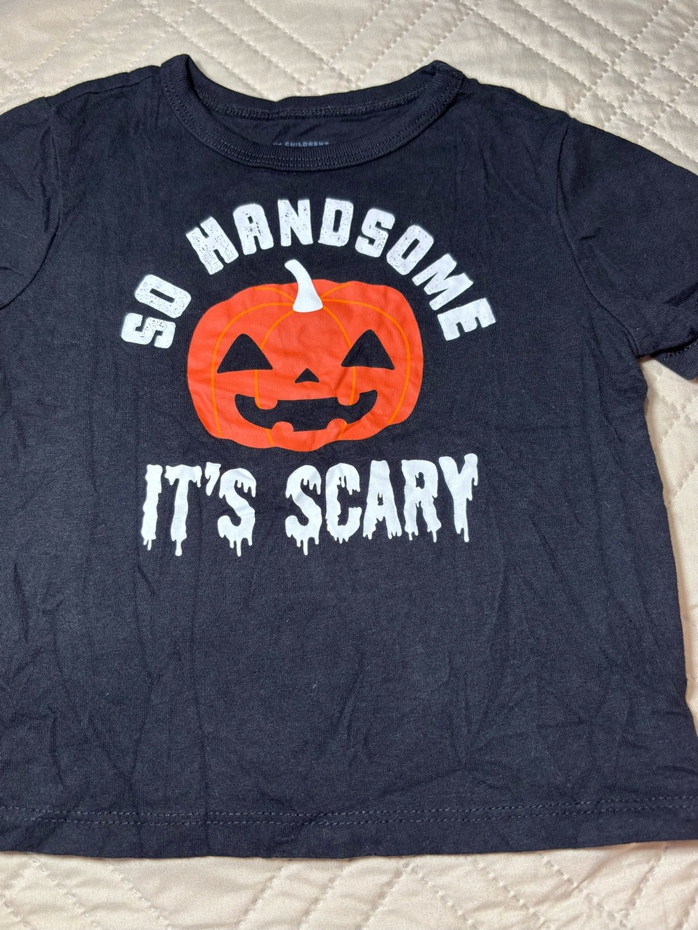 Children’s Place 12-18M Halloween Pumpkin "So Handsome It's Scary"